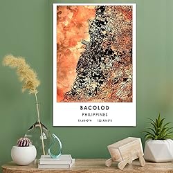 Bacolod Map Poster, Philippines Map Art Poster, Map