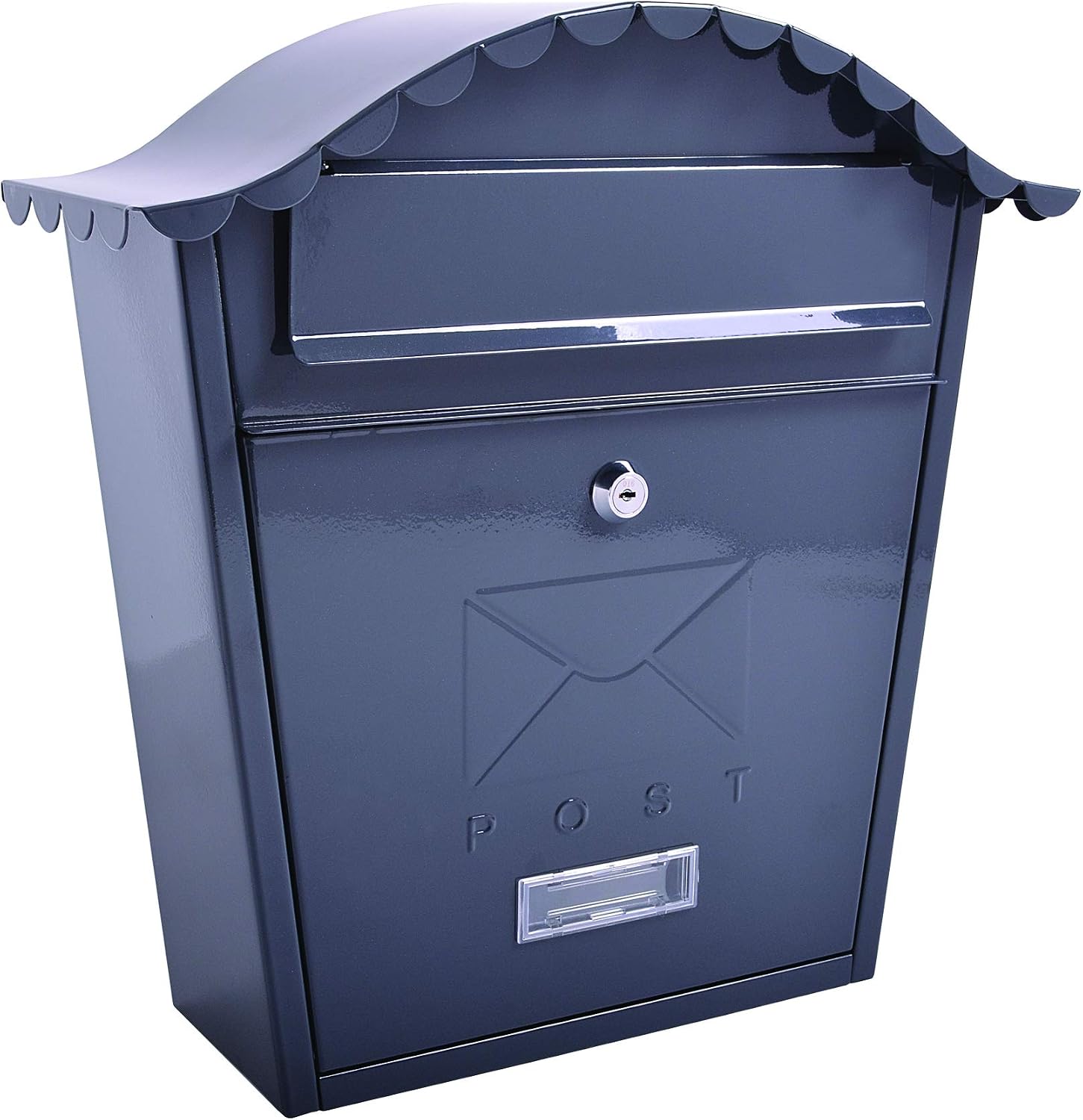 Burg-Wachter MB01A Anthracite Classic Wall Mounted Galvanised Steel Lockable Weatherproof Post Box - 36x37x13cm
