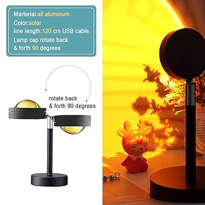 Buy Sunset Lamp Projection Sunset Light Projector Night Light Romantic Visual Ambient Light Network Red Light For Photography 360 Degree Rotation Usb Night Light Projector Lamp For Room Bedroom Online In Indonesia