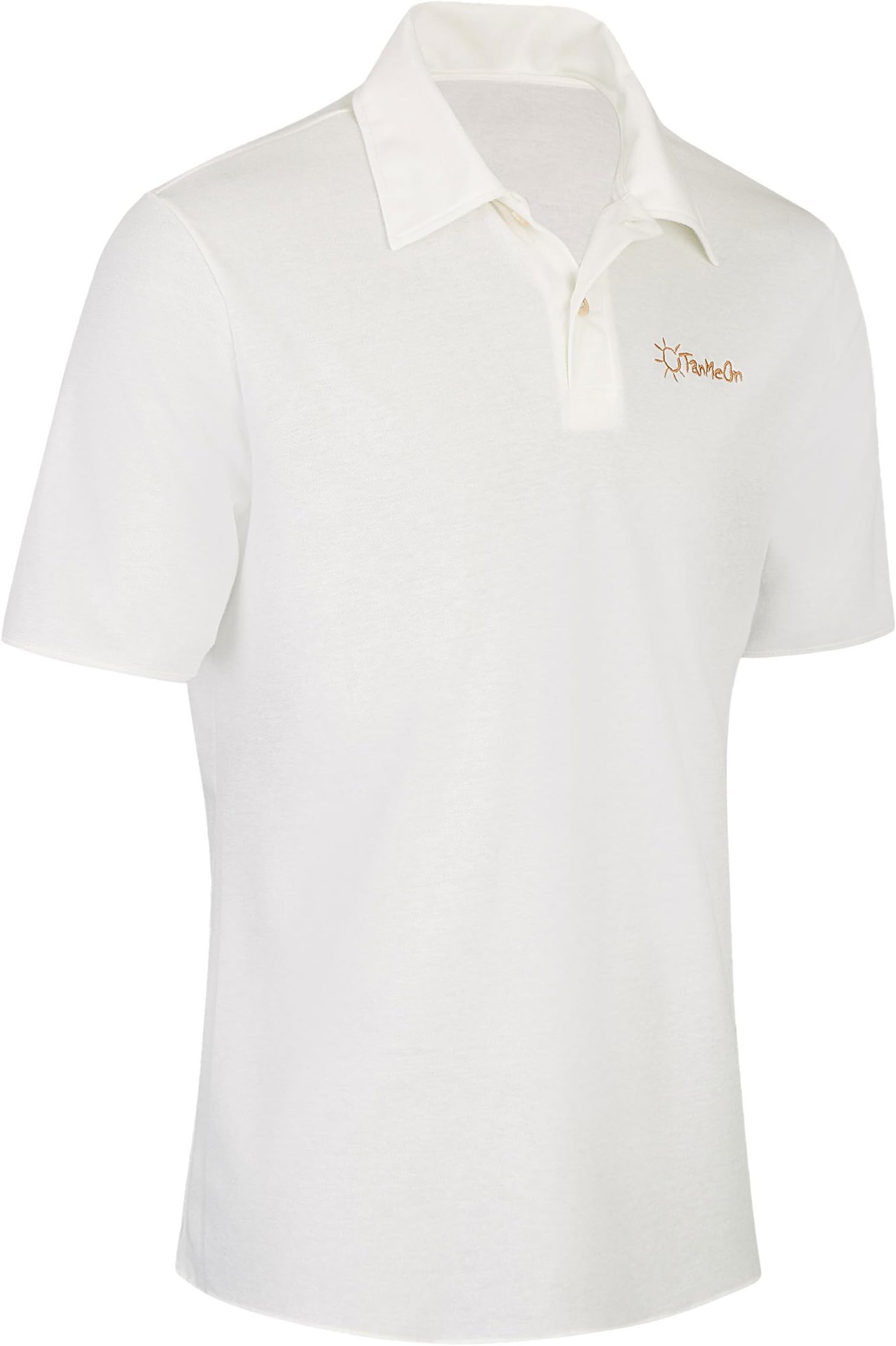 TanMeOn Tan Through Polo Shirt for Men, Sun Through Polo-Shirt: No More Farmers Tan. Color: White Polo