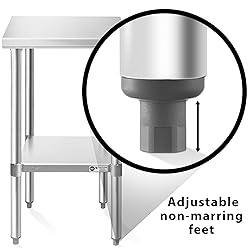 KUTLER Stainless Steel Table 24 x 18 Inches, NSF