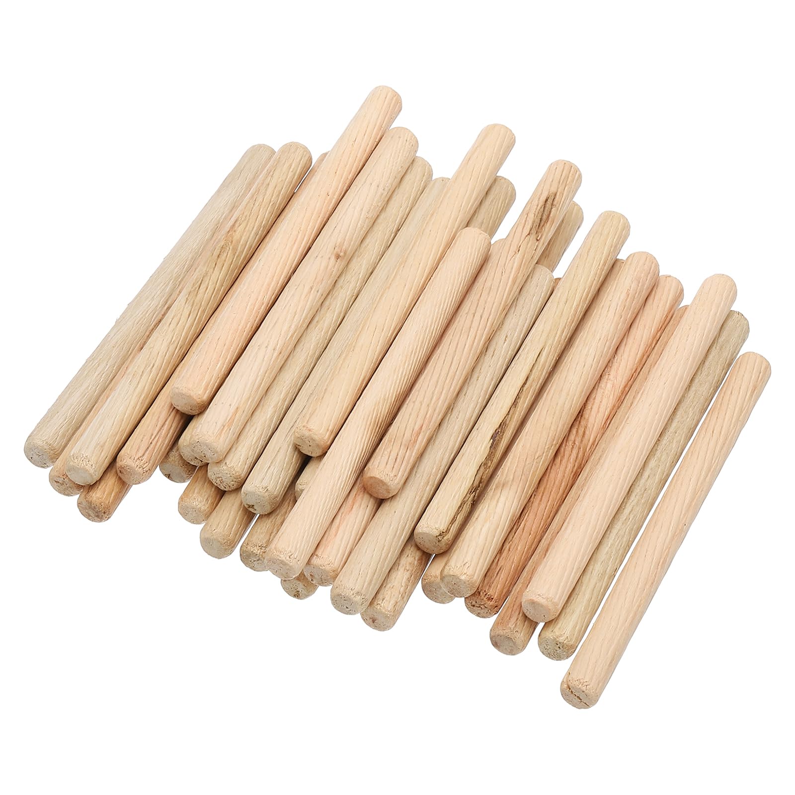 PATIKIL 1/3 Wooden Dowel Pins, 300 Pcs M8x100mm Wood Dowel Pins Hardwood Pegs Fluted Groove Easy Insertion for Crafts Furniture Door Art