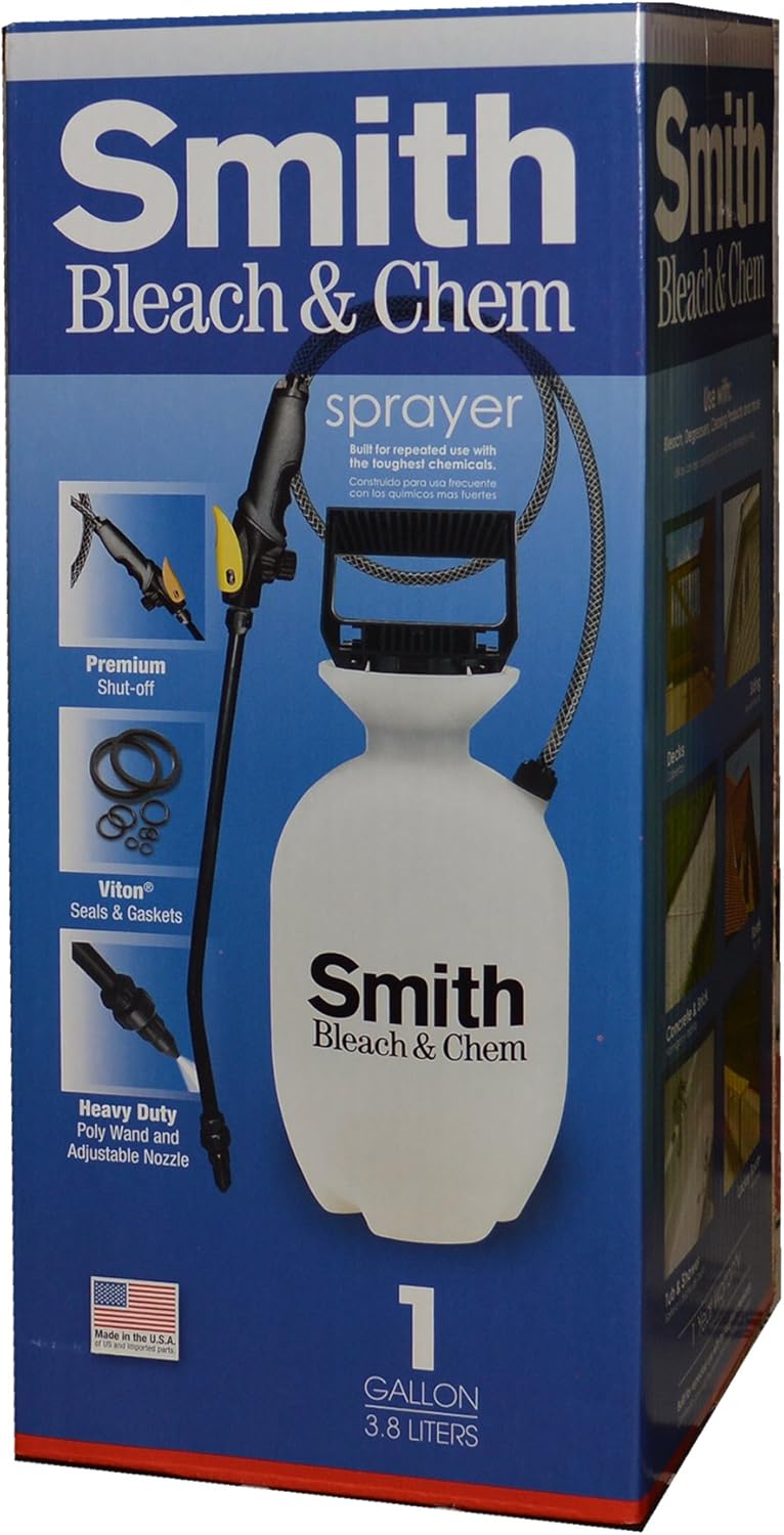 Smith 190285 1-Gallon Bleach and Chemical Sprayer for Lawns and Gardens or Cleaning Decks, Siding, and Concrete : Lawn And Garden Sprayers : Garden & Outdoor