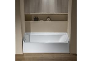 WOODBRIDGE 60” x 32” Alcove Soaking Bathtub in white with Left-Hand Drain Hole