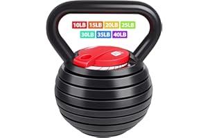 TopMade Adjustable Kettlebell Weights Set Cast Iron Exercise Fitness Kettle Ball Grip 5, 8, 9,12lb Free Weight Men Women Kettlebells for Home Gym Workout Ballistic, Core,Strength Training