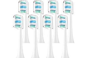 Replacement Toothbrush Heads for Philips Sonicare C2 4100-8 Pack, click-on System, Soft Dupont Bristles with Protective Cover