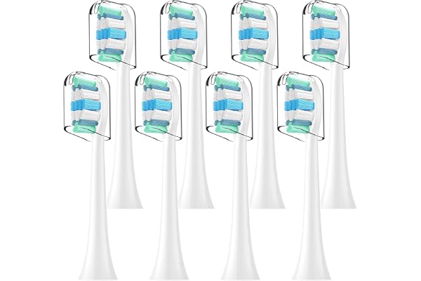 Replacement Toothbrush Heads for Philips Sonicare C2 4100-8 Pack, click-on System, Soft Dupont Bristles with Protective Cover
