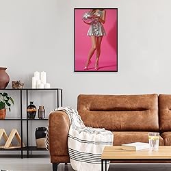 Trendy Disco Ball Canvas Wall Art Funky Pink Preppy