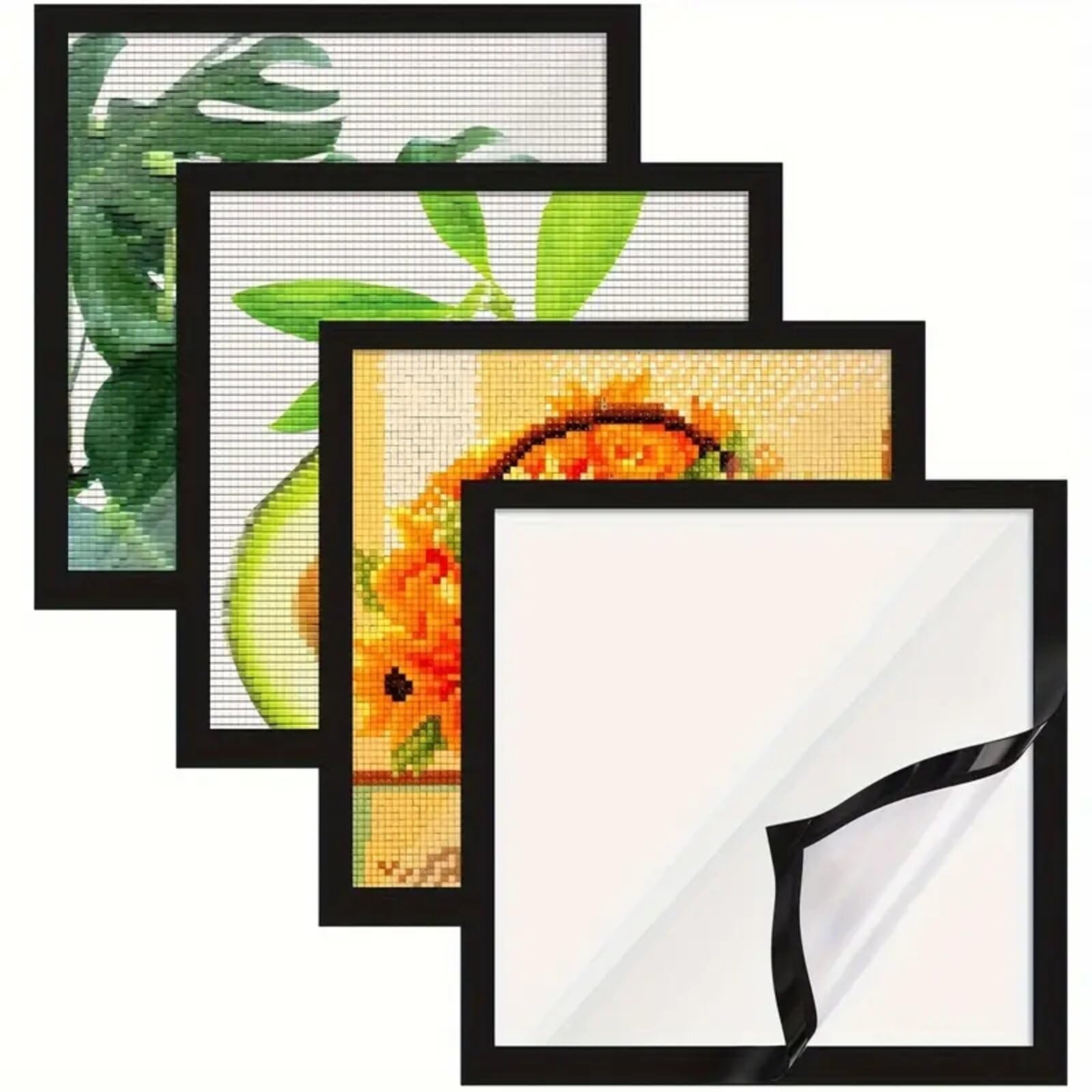 Photo 1 of Huacan Diamond Painting Frames 12x12in/30x30cm, Magnetic Diamond Art Frame Self-Adhesive (4 Pack)