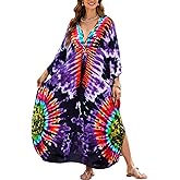 NFVNKJ Kaftan Dresses for Women Plus Size Caftan Swimsuit Cover Up, Boho Beach Dress with Batwing Sleeves