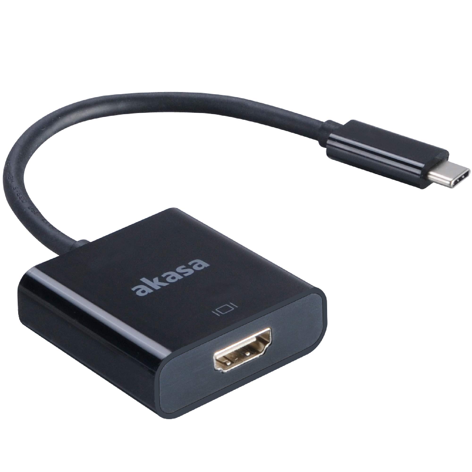 Akasa Type-C to HDMI Converter 15 cm | USB 3.1 | 4K UHD | AK-CBCA04-15BK | Mac OS | Windows | Compatible with MacBook, Dell, Lenovo and More