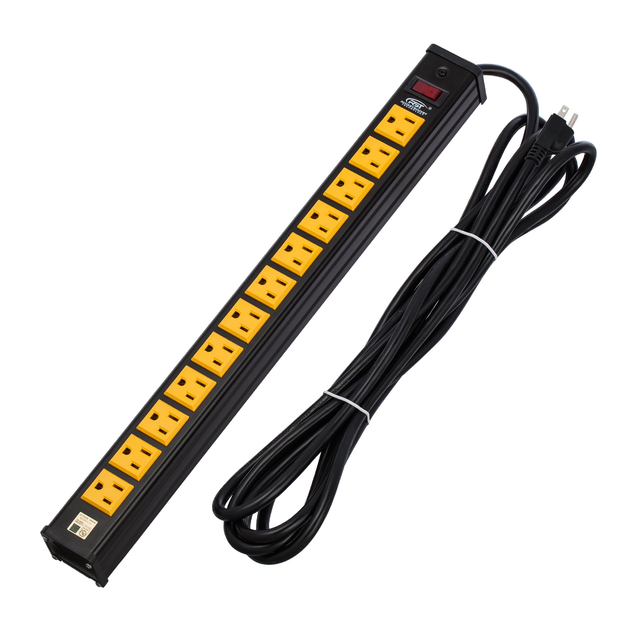 CRST 12-Outlet Heavy-Duty Power Strip with 15 Amps, 15-Foot Power Cord