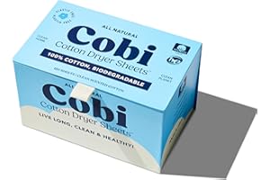 COBI COTTON DRYER SHEETS Cobi Biodegradable Non-Toxic Dryer Sheets – Naturally Scented Cotton Dryer Sheets – Eco-Friendly, Plant-Based, Plastic-Free – 120 Count