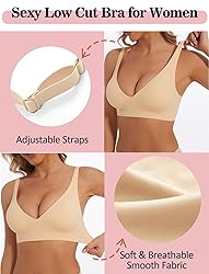 Deep V Bra Low Cut Sexy Push Up Bralettes for Women