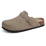 ODOLY Genuine Suede Clogs for Women Men Soft Cork
