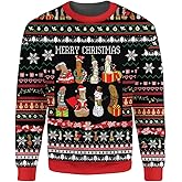 HIHI GLOBAL All Over Print Christmas Cowboy Sweatshirt - Fake Ugly Christmas Sweater