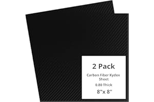 HolsterBuilder Carbon Fiber Kydex Sheets - (Pack of 2) Professional-Grade DIY Holster & Sheath Making Material - (8x8, 8x12, 12x12), Heat-Moldable, Custom Holsters (Black,8X8)