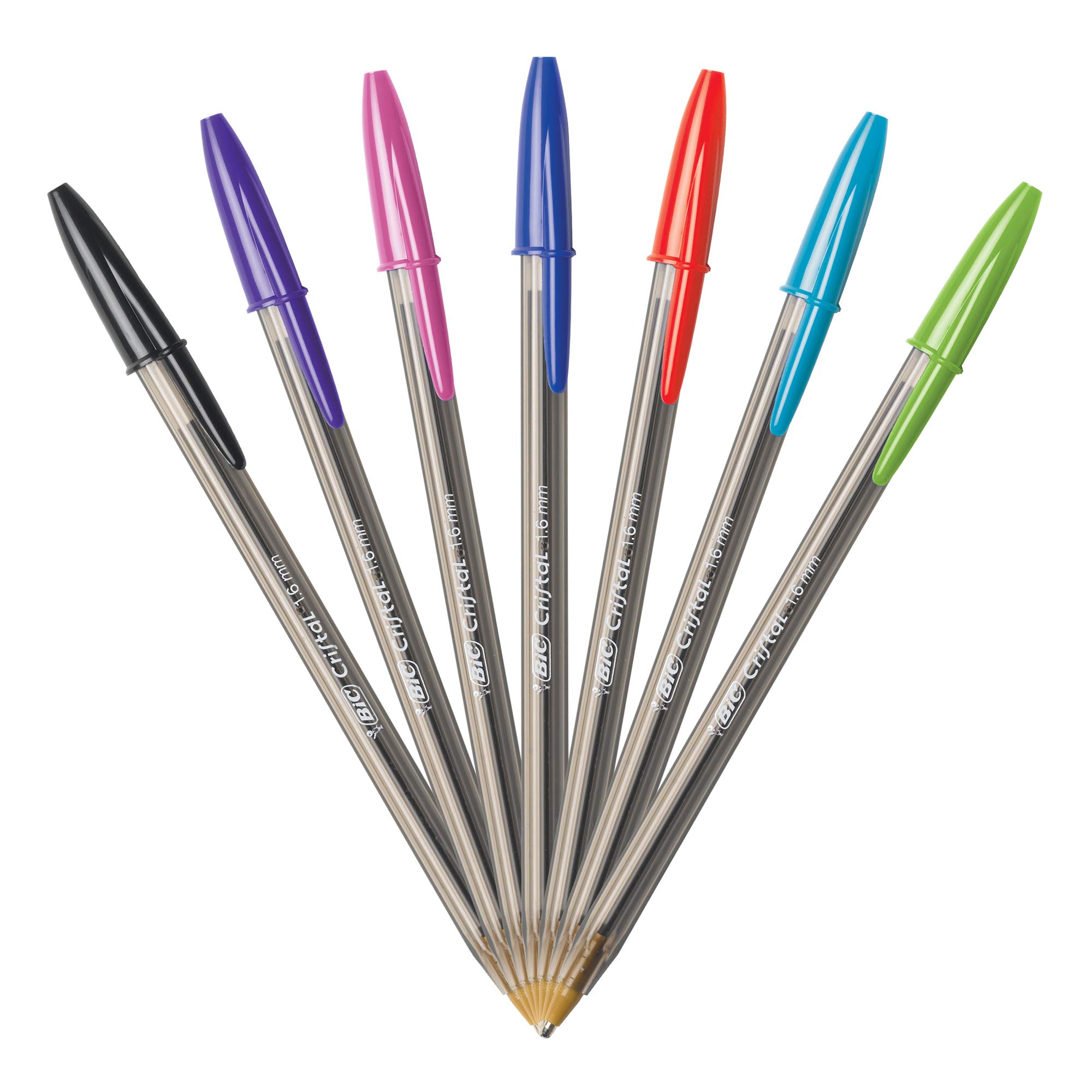 BIC Cristal Xtra Bold Ballpoint Pens, Bold Point (1.6mm) For Vivid And Dramatic Lines, Assorted Colors, 24-Count Pack, Perfect Ink Pens