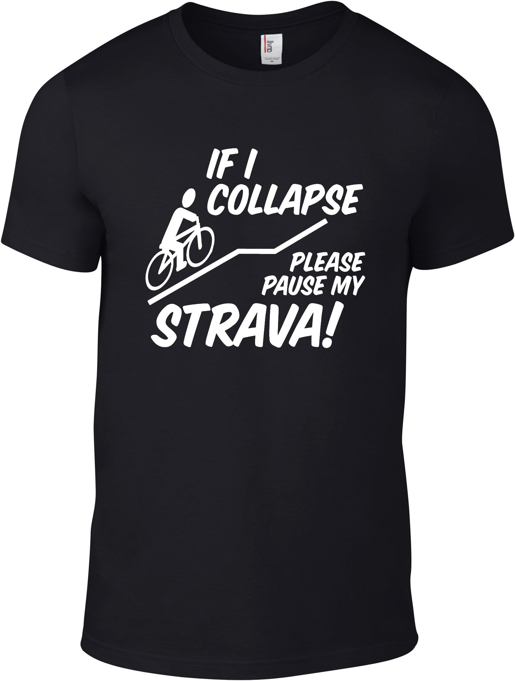 Whamhead IF I Collapse Please Pause My Strava - Funny Mens Cotton Cycling T Shirt S M L XL XXL (Various Sizes and Colours)