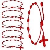 SynHHergyx 6 Pcs Red String Bracelet Red Rope Bracelet Adjustable Knot String Bracelets as Gift for Birthday Party Graduation New Year