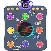 Dance Mat Toys for 3-12 Year Old Kids,Bluetooth Dance Pad with Light-Up 8 Keys,Interactive Dance Game with 4 Modes,Non-Slip & Built-in Music,Christmas Birthday Gift for Girls,Boys,Blue