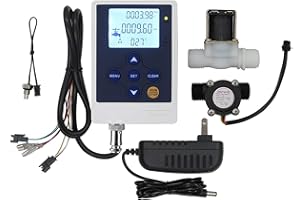 DIGITEN Water Flow Control Meter LCD Display Controller+G1/2" Water Hall Sensor Flow Meter Flowmeter Counter 1-30L/min+G1/2" 