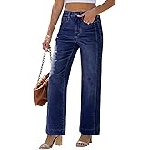 luvamia Wide Leg Jeans for Women Trendy High Waisted Double Side Seams Stretchy Denim Pants Trouser Jeans with Pockets