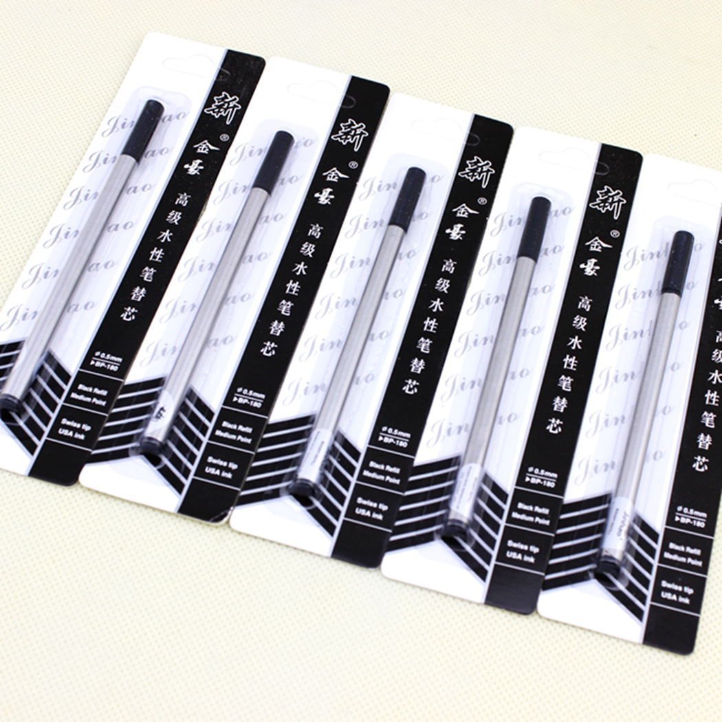 Gullor Nice Jinhao Black Ink Rollerball Pen Refill Spiral 0.7 Pen Refill 10 Refills