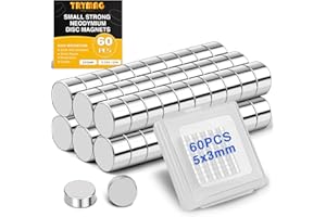 TRYMAG Small Refrigerator Magnets 60Pcs, Multi-Use Tiny Magnets Mini Round Disc Office Magnets for Fridge, Whiteboard, Billbo