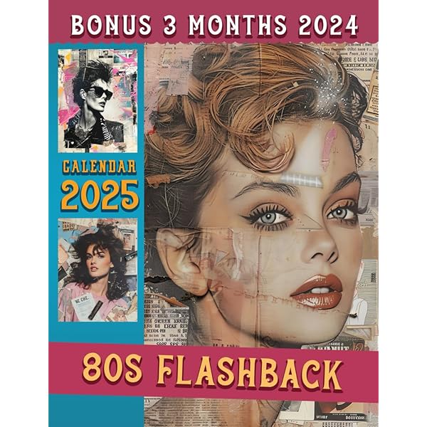 80s Flashback Calendar Book 2025: 12 Months 2025 Jan to Dec with