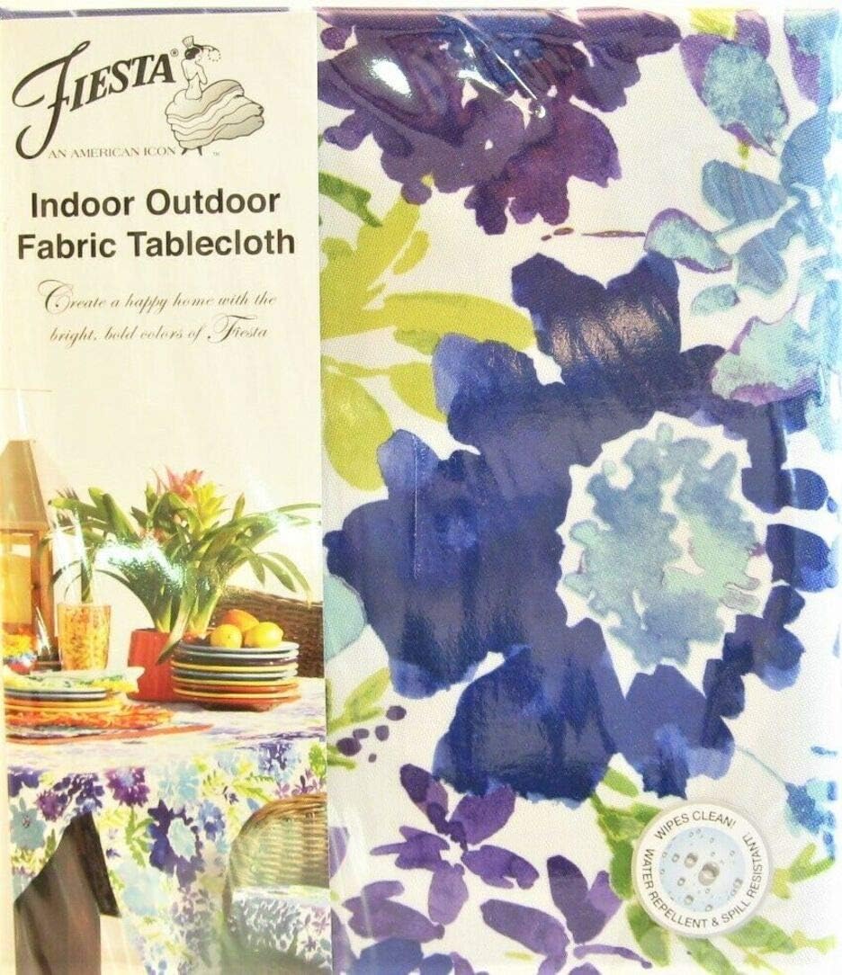 Fiesta Indoor/Outdoor Garden Floral/Cool Fabric Tablecloth 60IN X 102IN