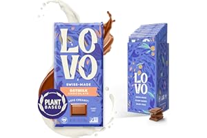 LOVO Oatmilk Chocolate Bar, 100% Plant-Based Dairy-Alternative Milk Chocolate, Creamy and Delectable Vegan Milk Chocolate Made With Oatmilk, Gluten-Free, Swiss-made, RFA Certified, 2.82 oz (Pack of 8)