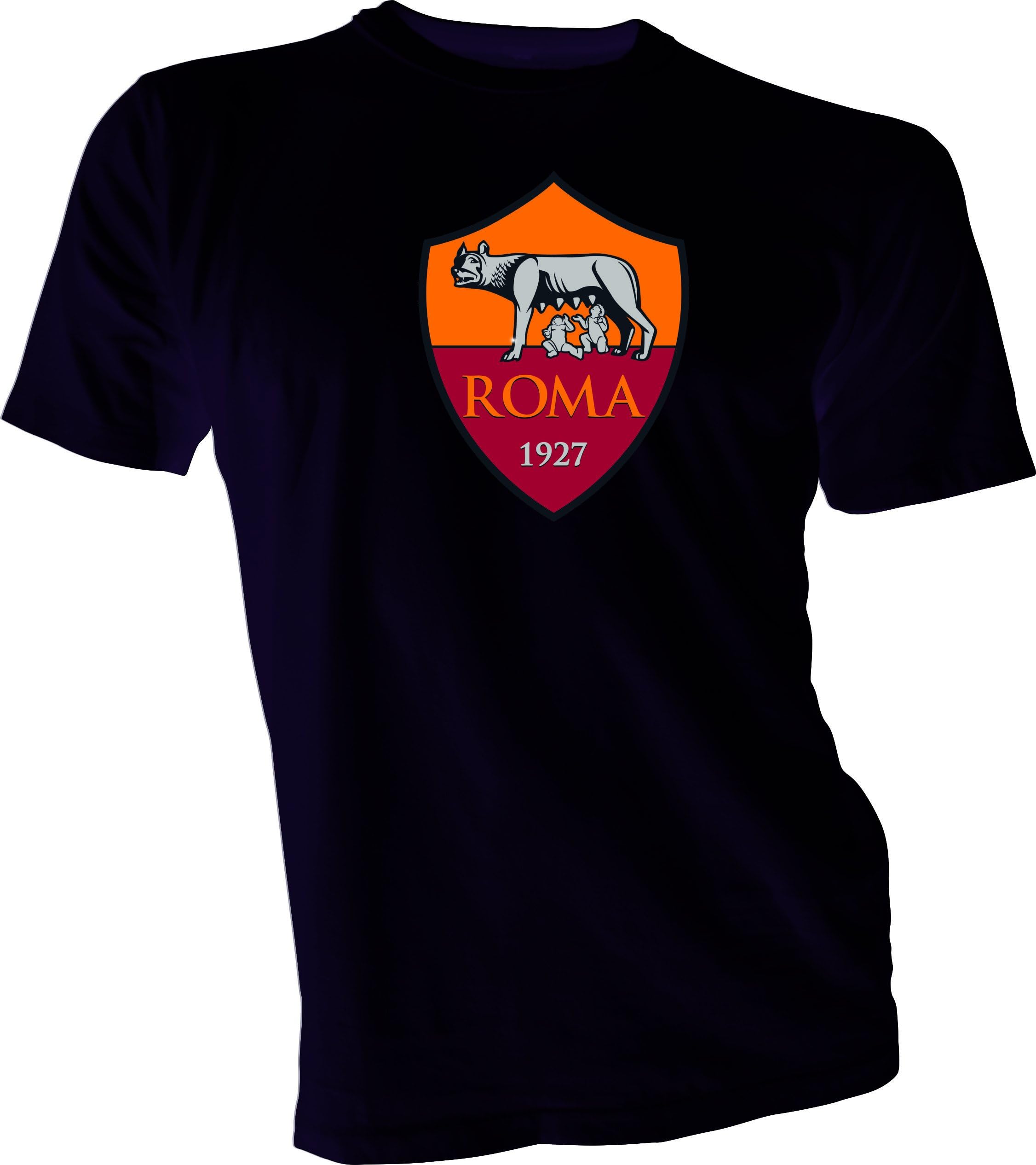A.S. Roma Giallorossi Italy Serie A Football Soccer T-Shirt Men's Black 2XL