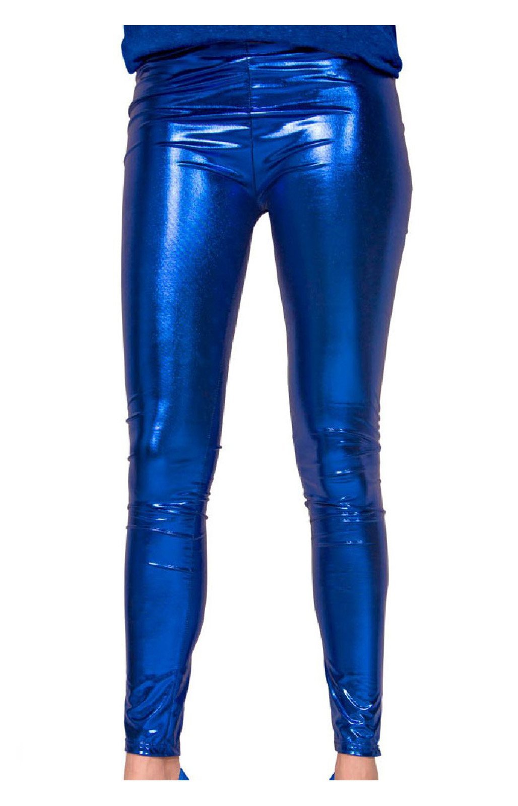 Folat 61718 Leggings Metallic Blue (Size S-M)