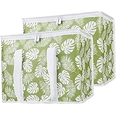 Bodaon 1-Pack Insulated Reusable Grocery Shopping Bags, X-Large Picnic Cooler Bag with Top Cold, Green-Leaf