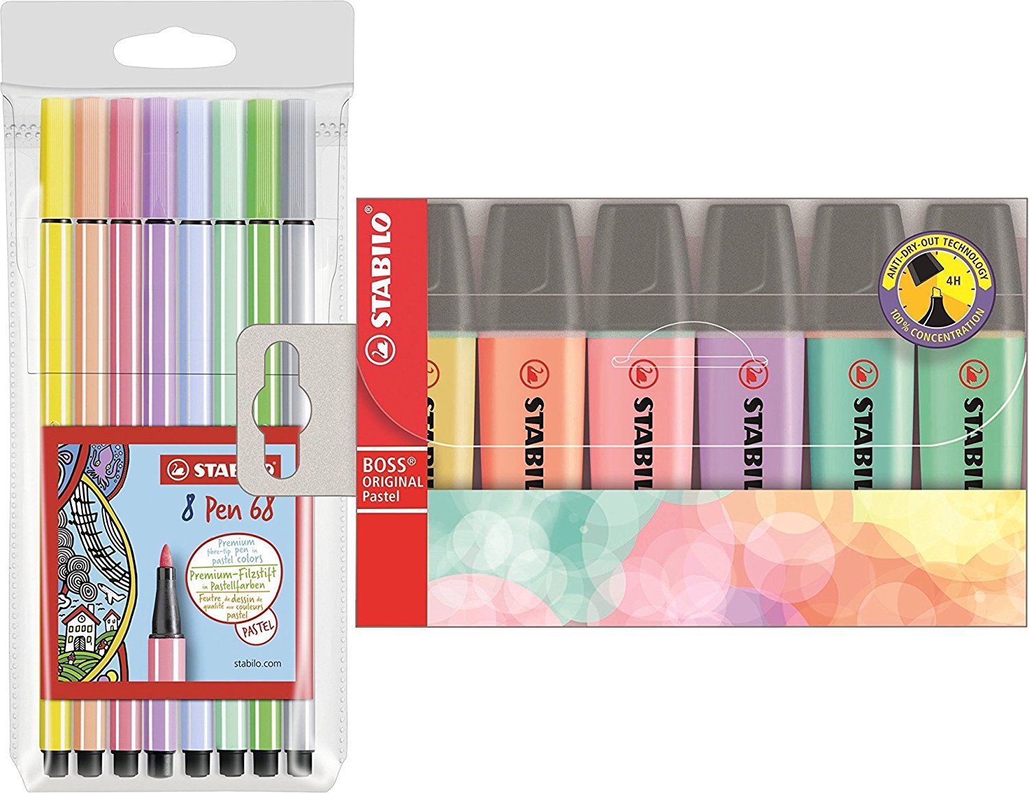 STABILO BOSS Original Felt Tip and Highlighter Set (Pastel)