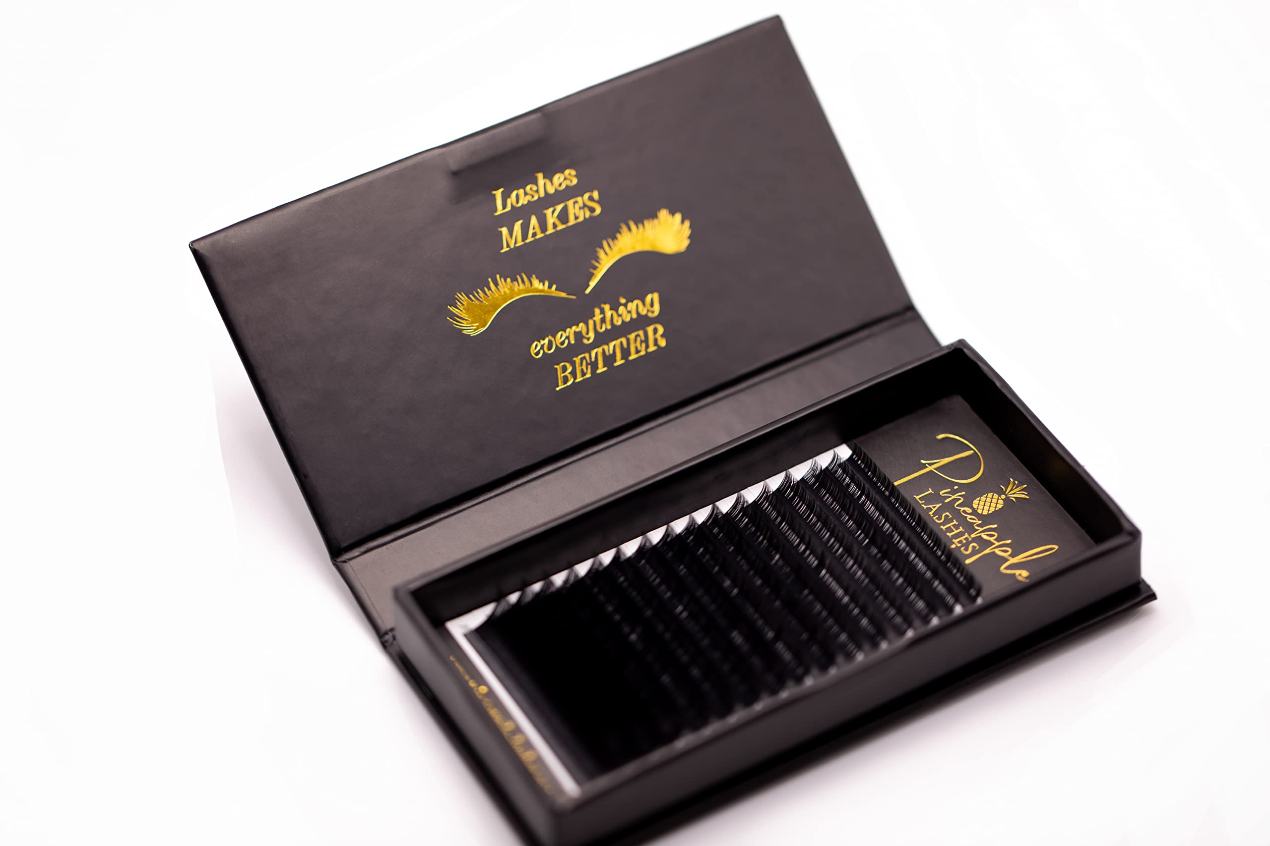 Eyelash Extensions Pineapple Lashes Curl C|D|CC 0,05 0,07 0,10 0,15 Real Deep Black Colour Silk Korean Handmade Professional/Beginners Lash Makeup Artist Fan Fluffy Effect 16 Rows Tray (D 0,05 10mm)