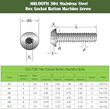 AMLOOPH M5 x 25mm Hex Socket Button Head Bolts 304 Stainless Pack 20 view 3