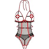 Avidlove Sexy Lingerie for Women Naughty Roleplay Lingerie Bodysuit Nurse Cosplay Outfits Nurse Costume
