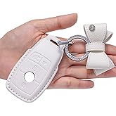 CUIBUKUG for Mercedes Benz key fob cover Genuine Leather with keychain,Compatible with 2019-2021 A-Class C-Class G-Class 2017-2020 E-Class S-Class Smart Key Holder