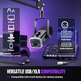 FIFINE Gaming Microphone Kit XLR/USB with Boom Arm RGB Mute Gain AM8T view 6