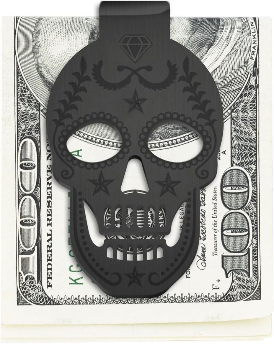 Stainless Steel Skull Money Clip Wallet