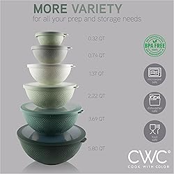 COOK WITH COLOR Mixing Bowls with Lids - 12 Piece
