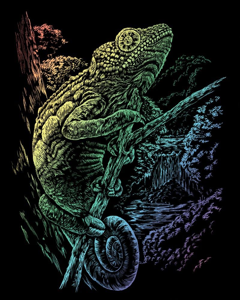 Royal & Langnickel Rainbow Engraving Art A4 Size Chameleon Designed Painting Set, Holographic - Image 3