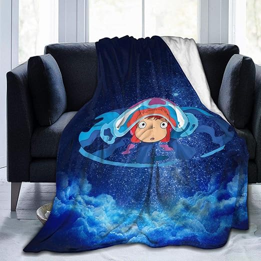 Buy Ponyo Flannel Blanket Super Soft Hypoallergenic Plush Bed Couch Living Room 60"x50" Online
