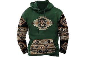 APIVOE Hoodies for Men Western Aztec Ethnic Hooded Sweatshirts Crewneck Graphic Hoodie Pullover Casual Lightweight Sweatshirt