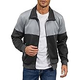 HYPESTFIT Men’s Lightweight Casual Bomber Jacket Track Running Athletic Varsity Coat