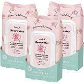 CALA Makeup Remover Cleansing Tissues: RoseWater (60 Sheets) - Gentle, Hydrating, and Effective Makeup Removal for All Skin Types (60ct Pack of 3)