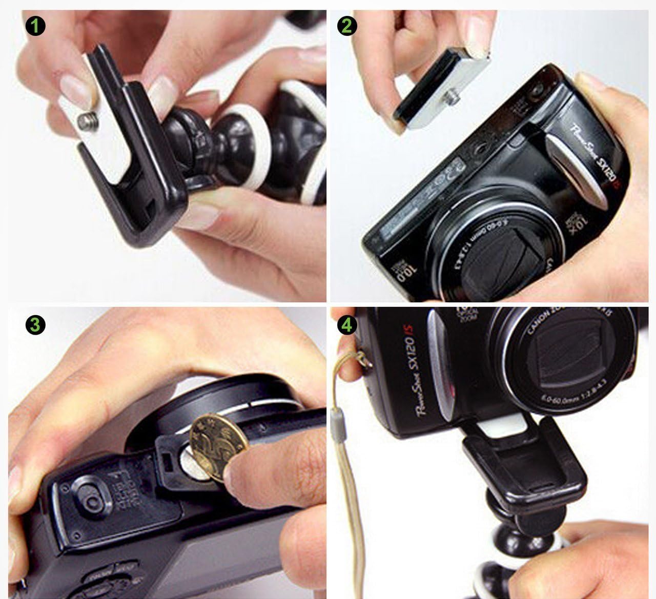 Rienar Octopus Style Flexible Portable and Adjustable Tripod Stand Holder for Small Camera Smart iPhone Cellphone : Camera & Photo