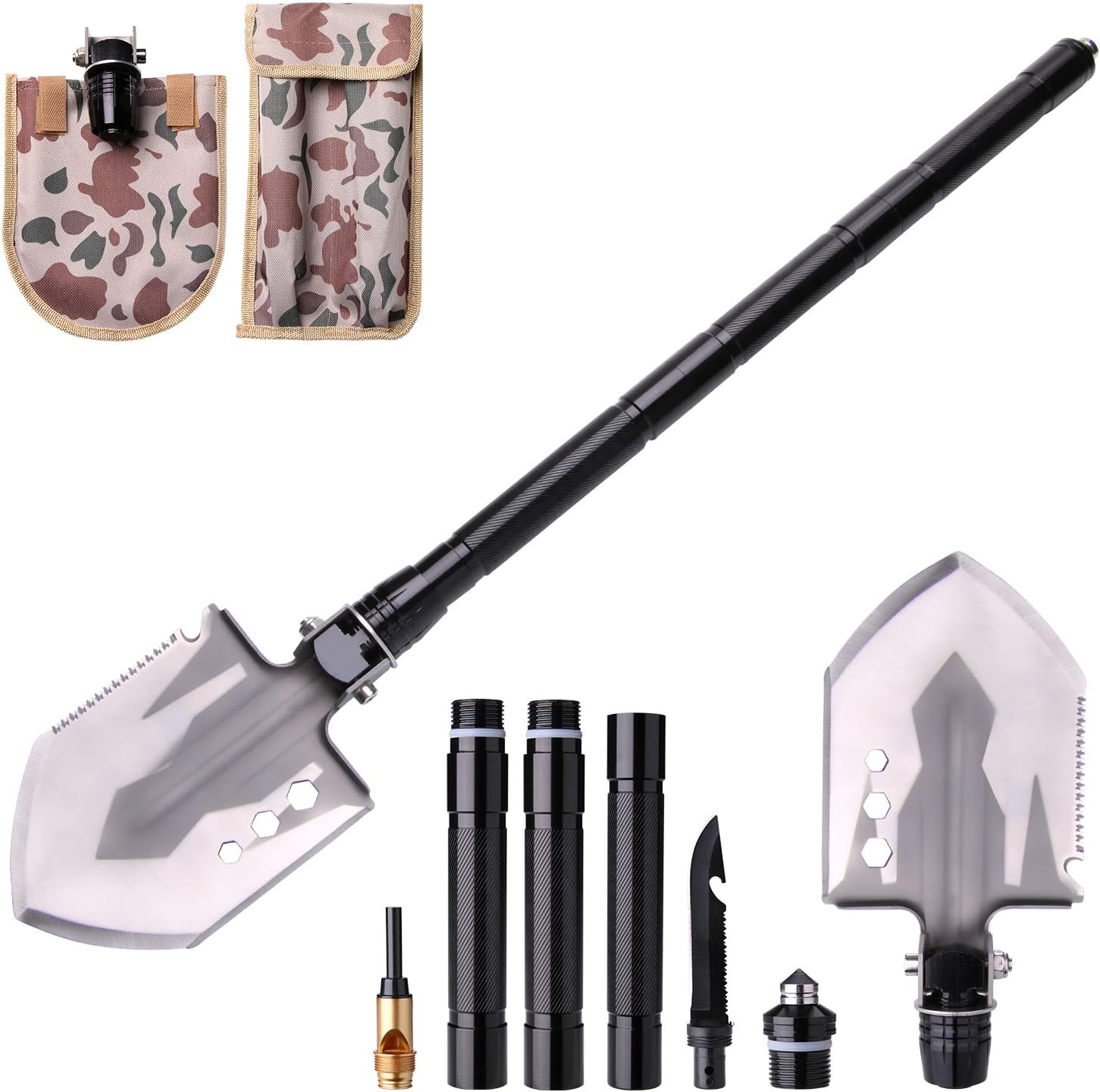 Military Folding Shovel Portable Multi-Tool Tactical Entrenching Tool, Outdoor Shovel for Camping Hiking Outdoor